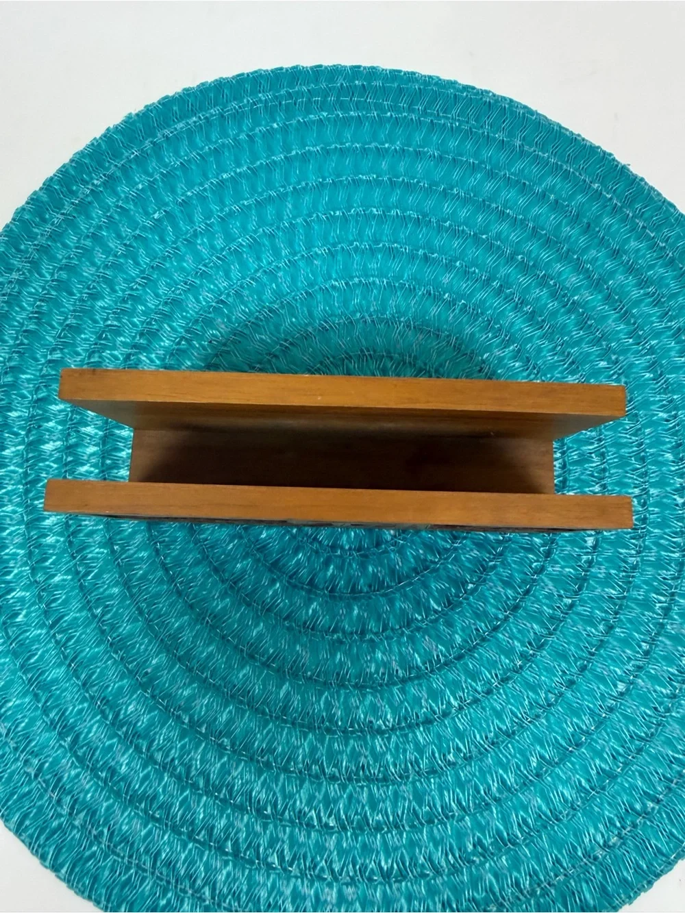 Vintage Lasercraft Walnut Wood Letter Holder Oilwell